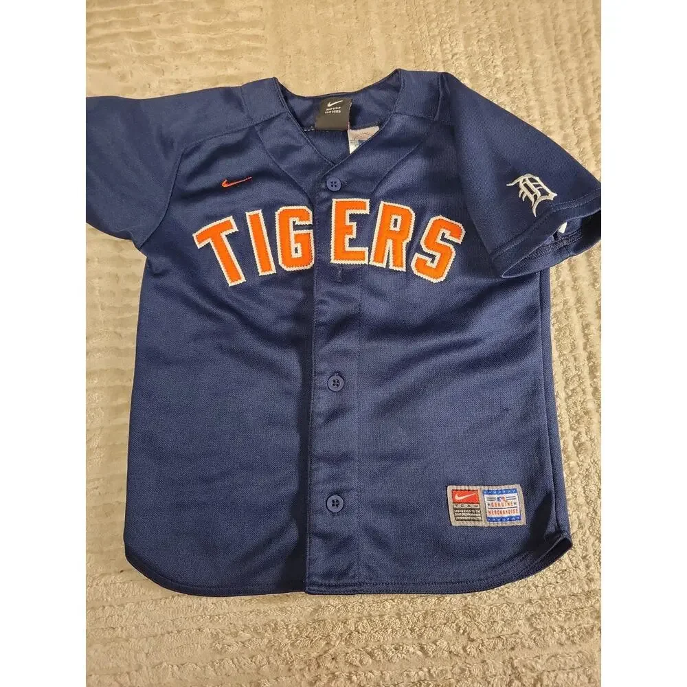 Nike Detroit Tigers Jersey baseball MLB Youth Size 4T Kids Toddlers Boys Child